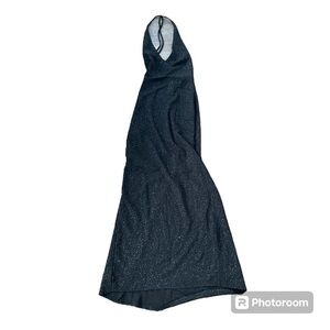 Vintage Y2K 00’s black long halter top sparkly dress from FIESTA.